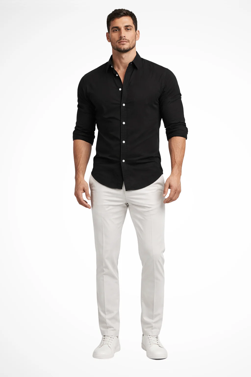 Callum | Men Loose Fit Long Sleeve Cotton Lapel Casual Summer Shirt - Image 4