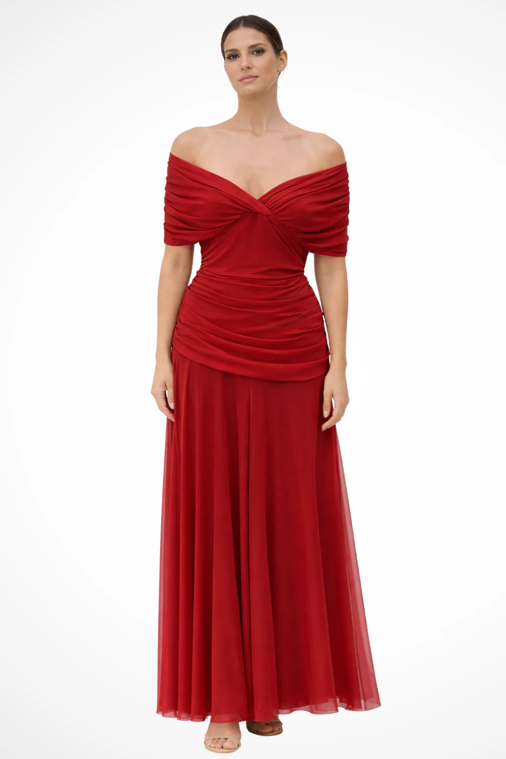 Gaby | Women Elegant Off-Shoulder Pleated Summer Dress - Image 5
