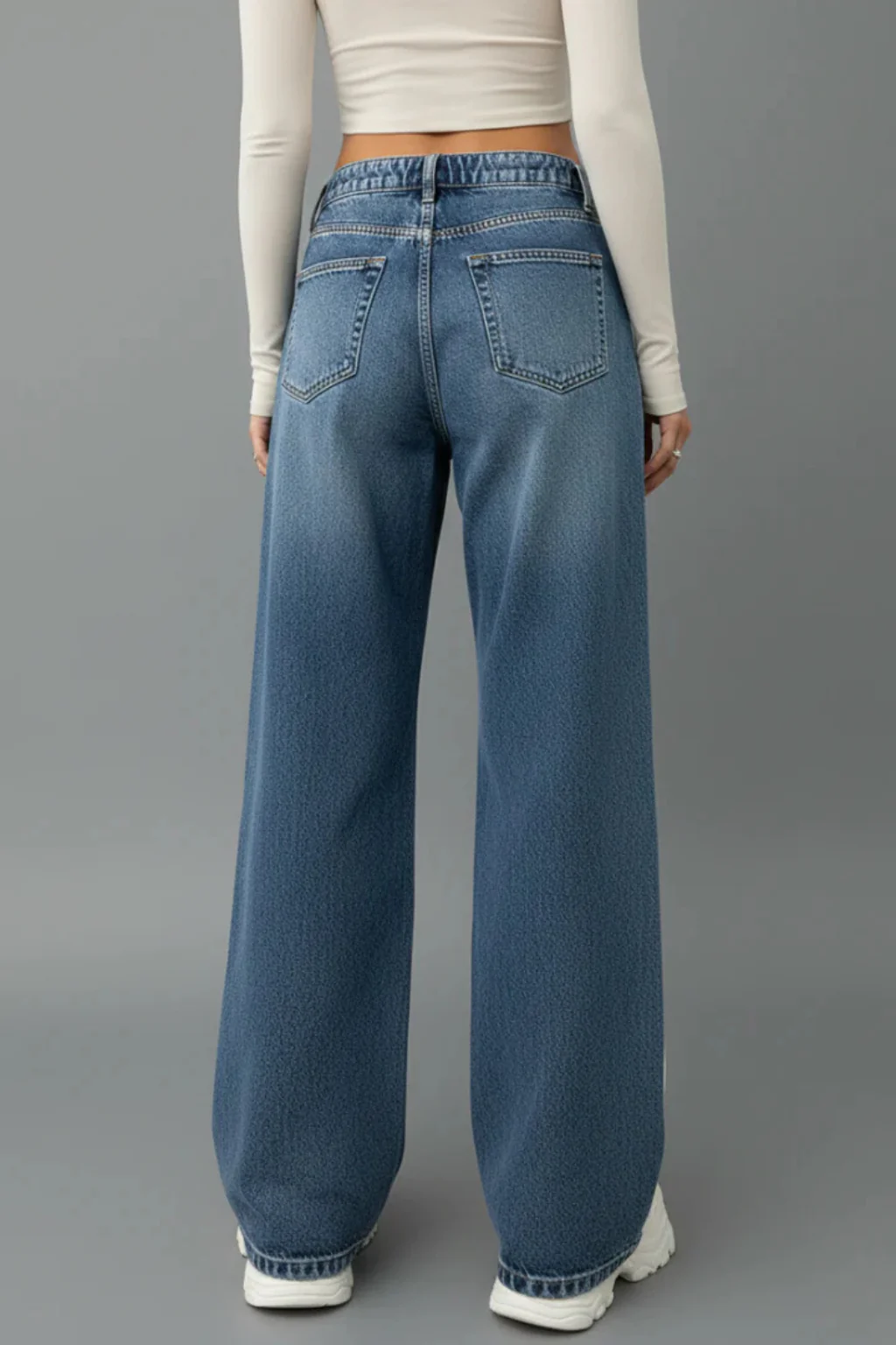 Joni | Women Relaxed Wide Leg Denim Jeans with Drawstring Waist - Image 5