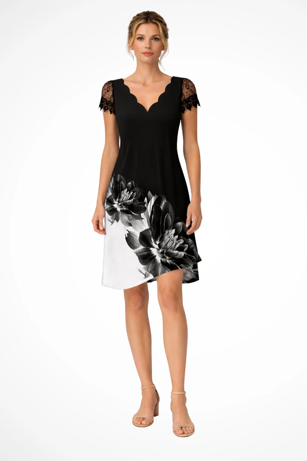Harriet | Women Lace Sleeve Midi Wedding Guest Dress - Image 3
