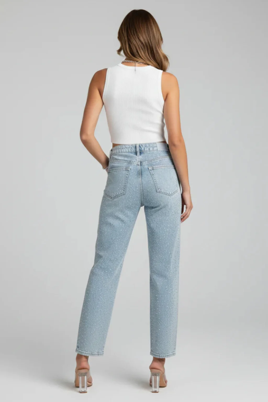 Nyla | Women Rhinestone Embellished Straight Leg Jeans - Image 5
