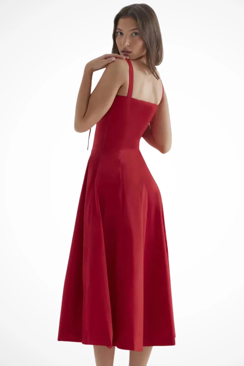 Tabitha | Women Square Neck Bow Detail Corset Wedding Guest Floral Midi Dress - Image 16